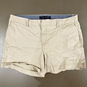 3/$10 🛒🛍️ Tommy Hilfiger Cream Flat Front Shorts Classic Summer Style Size 12